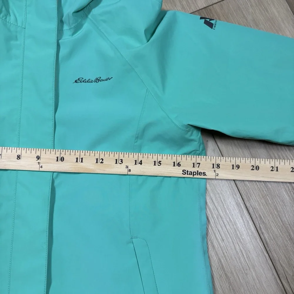 Eddie Bauer Jacket First Ascent Hood Rain Proof Blue Full Zip Girls 10/12‎ M
